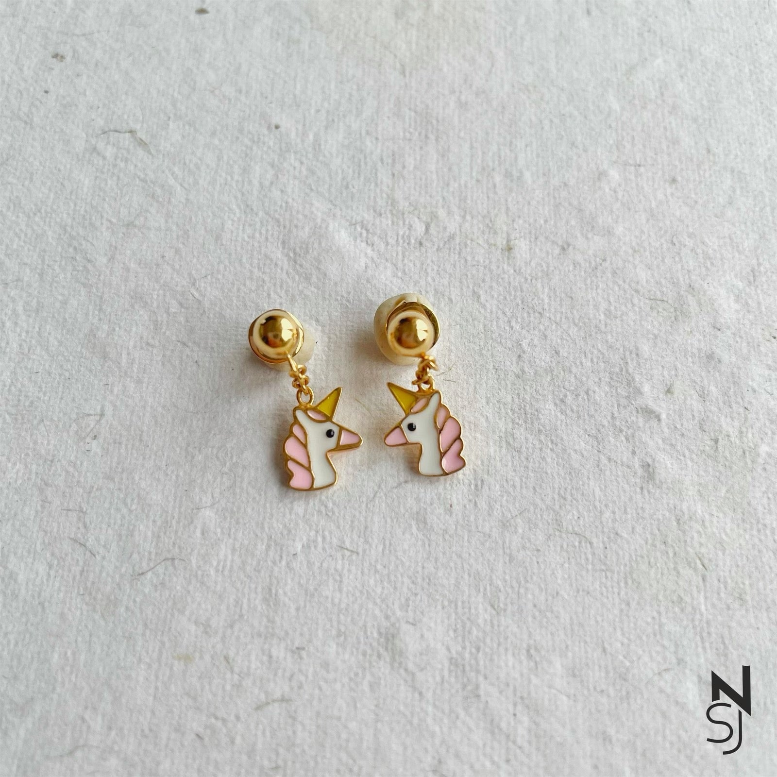 Real gold unicorn deals earrings