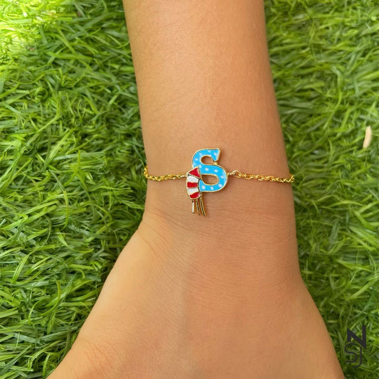 Sparkling Initial Firecracker Bracelet