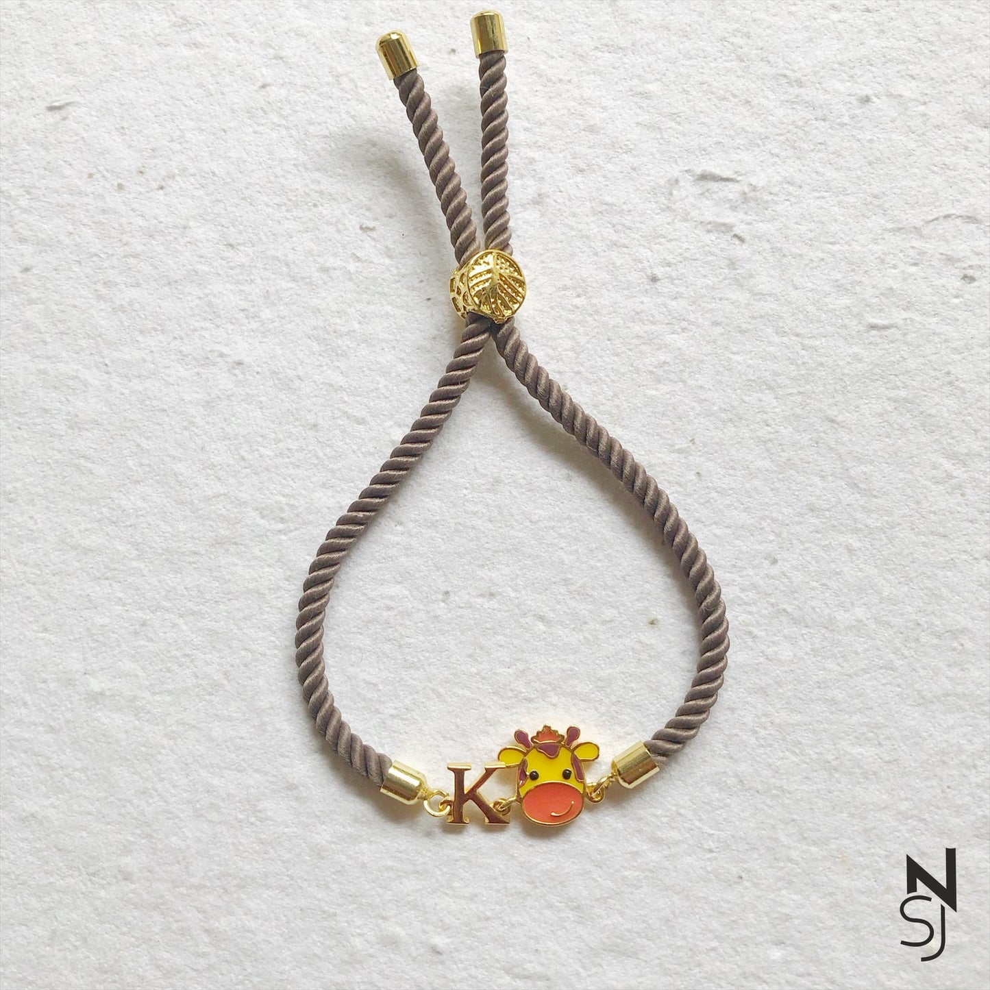 Lively Giraffe Initial Bracelet