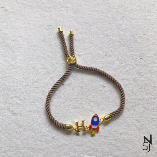 Rocket Initial Bracelet