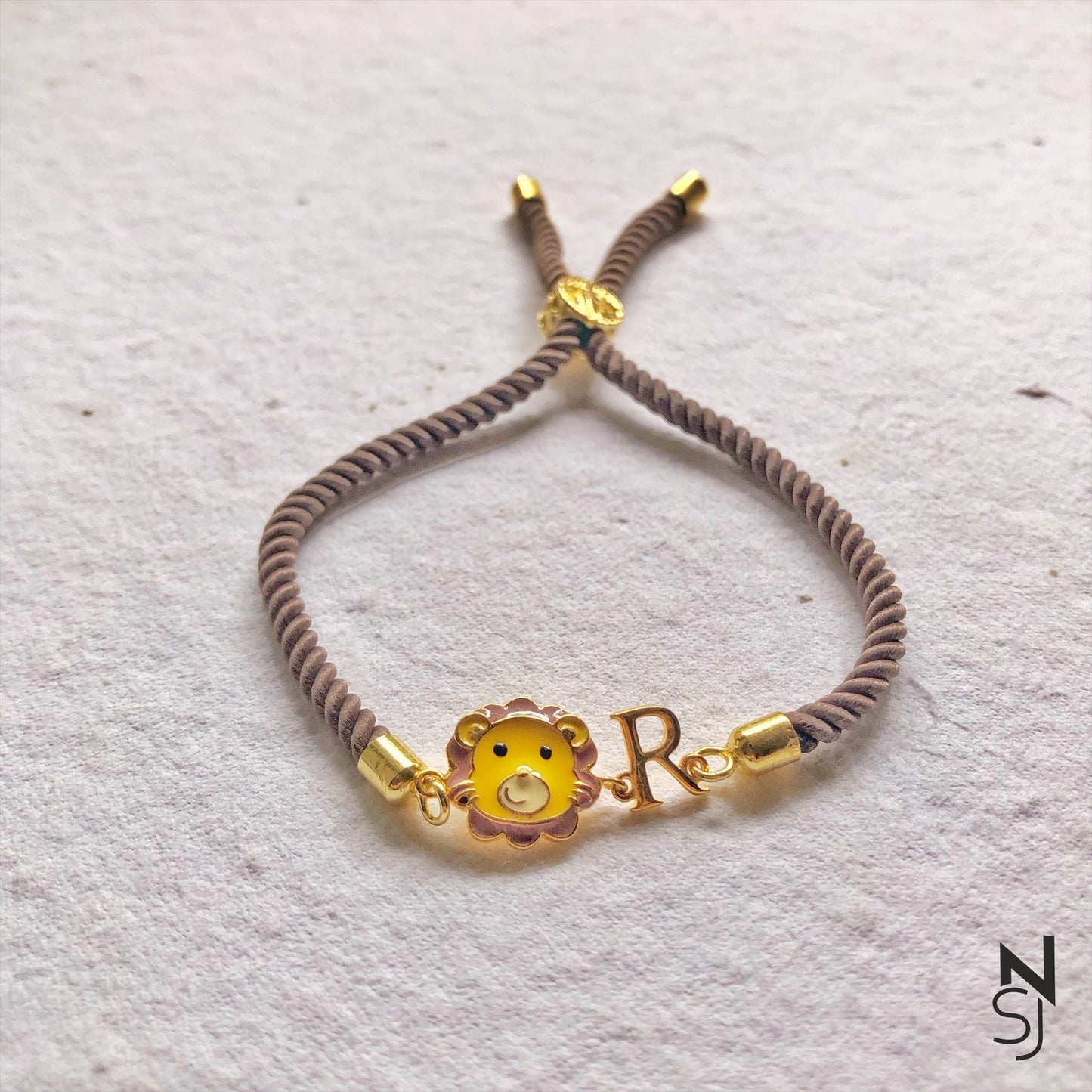 Lion Initial Bracelet