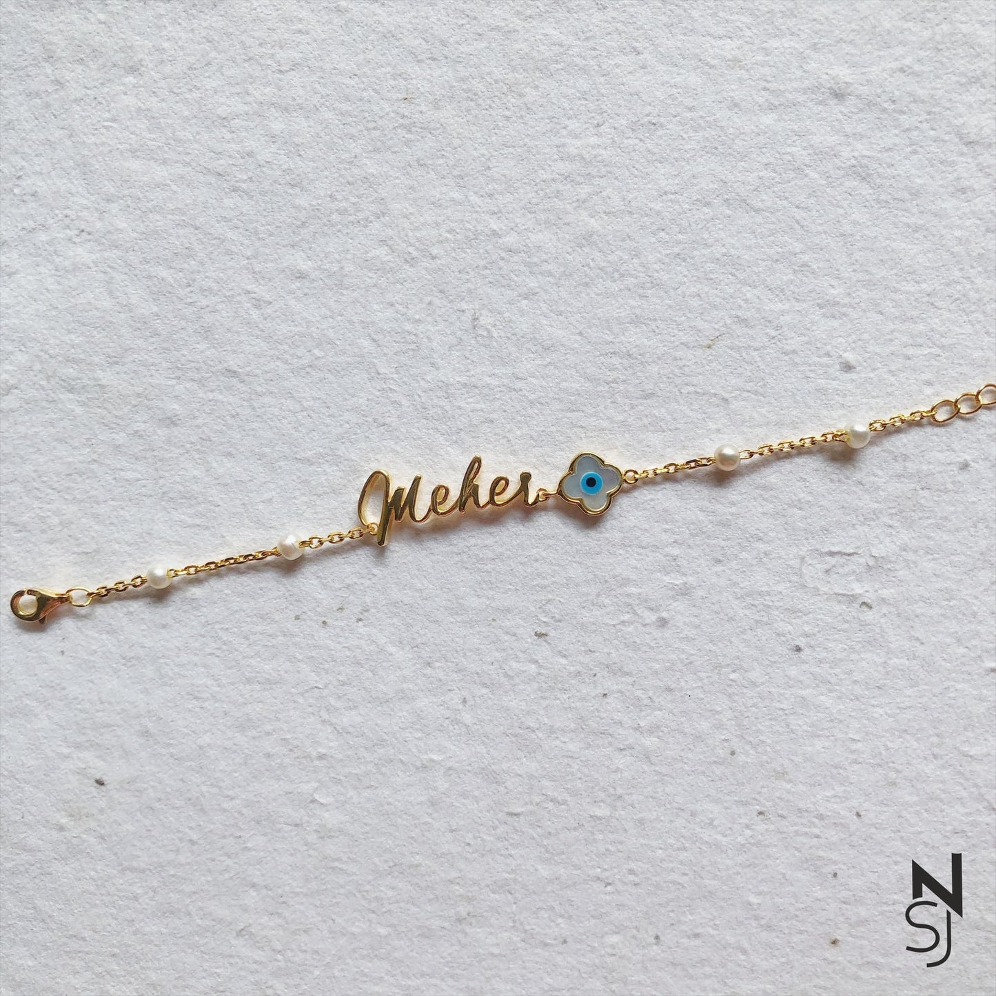 Custom Name Evil Eye Bracelet