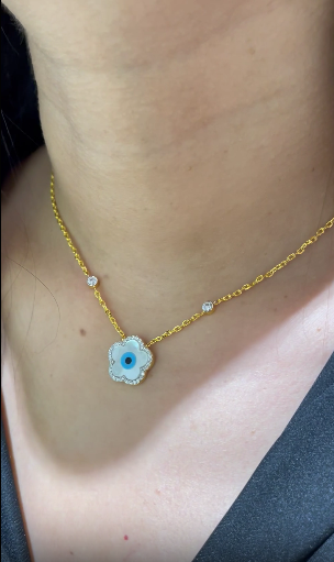 Flower Evil Eye Neckchain