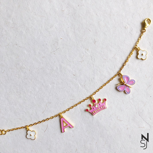 Custom Initial Princess Bracelet