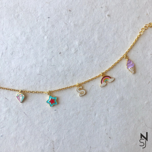 Charm Bracelet with Custom Initial