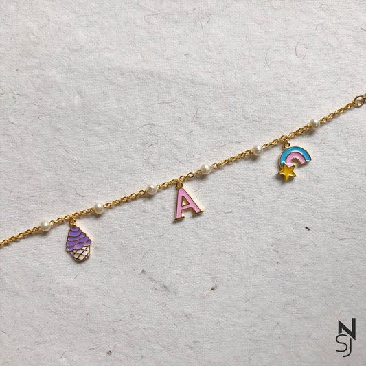 Custom Initial Charm Bracelet