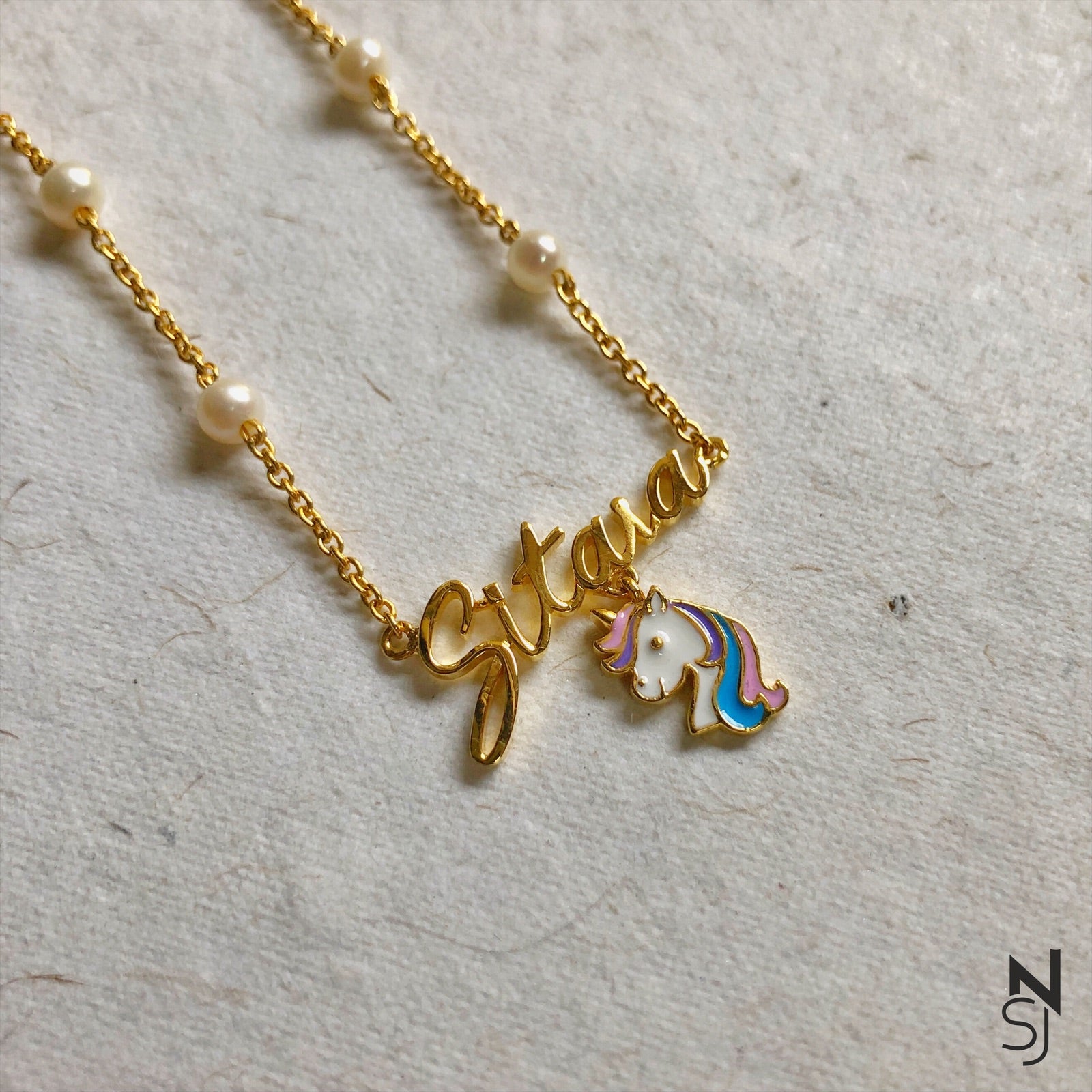 Unicorn name store necklace