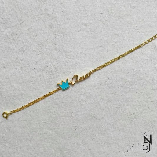 Custom name with Crown Bracelet