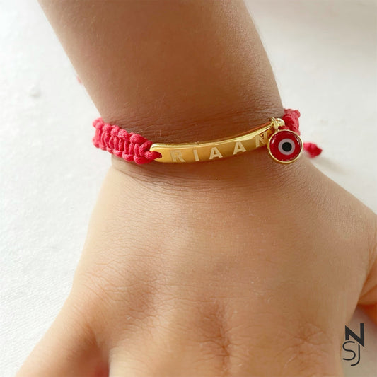 Adjustable Custom Name Evil Eye Bracelet