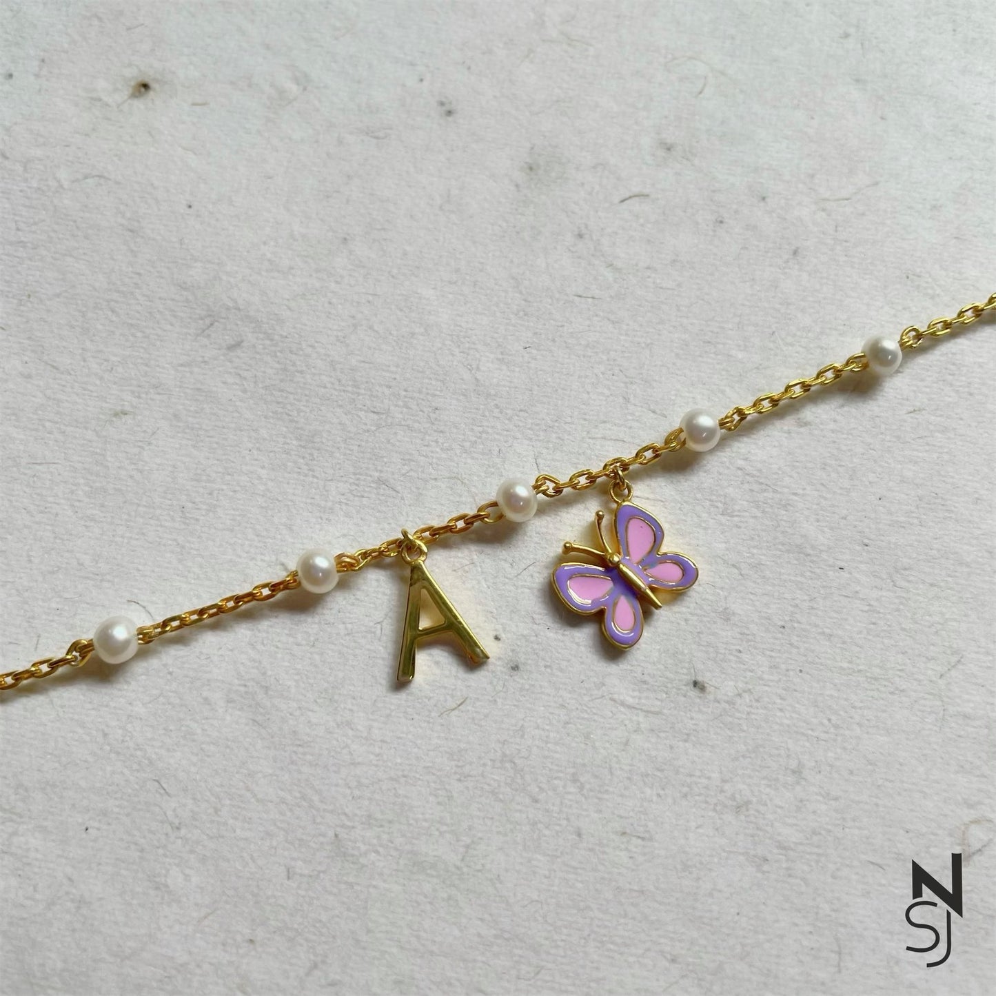 Custom Initial Butterfly Bracelet