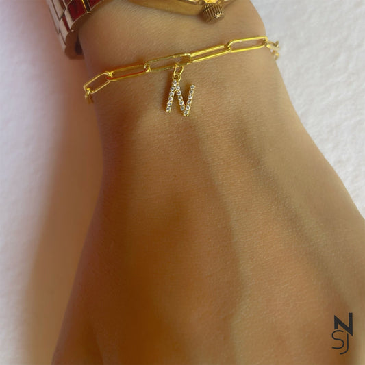 Studded Initial Bracelet