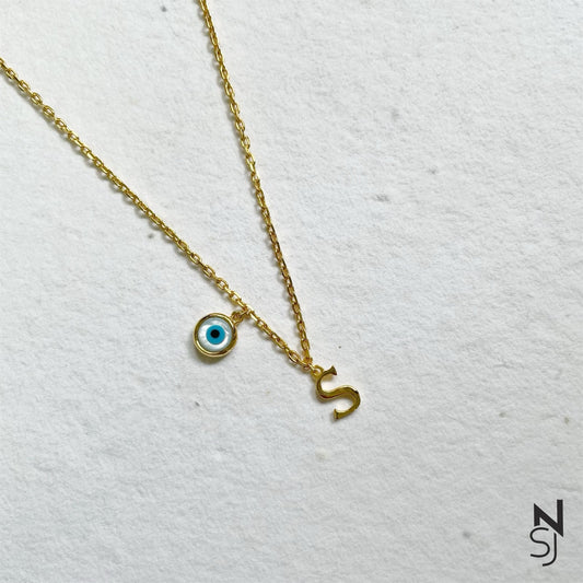 Custom Initial Evil Eye Neckchain