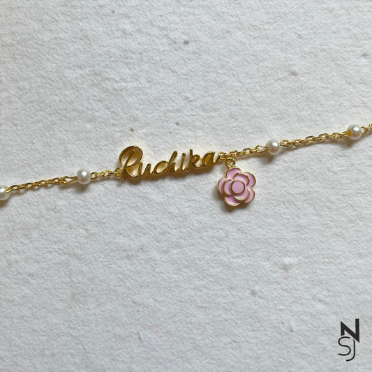 Custom Name Flower Bracelet