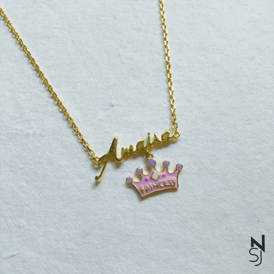 Custom Name with Princess Tiara Neckchain